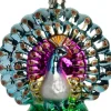 Intratuin kerst ornament pauw 8,5 x 4,6 x 9,5 cm