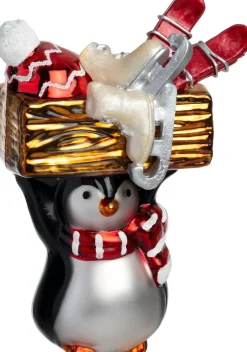 Intratuin kerst ornament pinguïn zwart / wit 7,9 x 4,2 x 11,7 cm