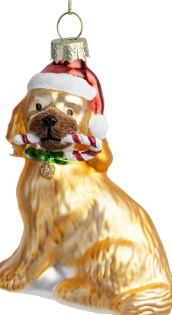Intratuin kerst ornament poedel goud 6,7 x 3,9 x 9,4 cm
