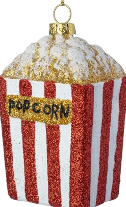 Intratuin kerst ornament popcorn rood / wit / goud 5,9 x 4,4 x 8,9 cm