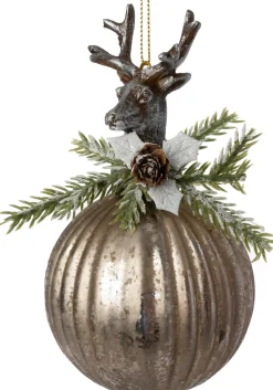 Intratuin kerst ornament rendier grijs D 8 H 14 cm