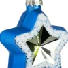 Intratuin kerst ornament Renze blauw / zilver 8 x 3,5 x 8 cm