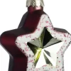 Intratuin kerst ornament Renze paars / zilver 8 x 3,5 x 8 cm