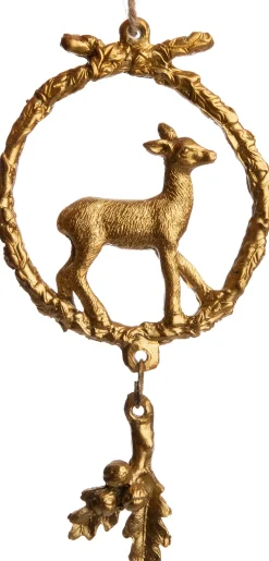 Intratuin kerst ornament rendier staand goud 13 x 7 x 2,2 cm