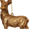 Intratuin kerst ornament rendier staand goud 9,5 x 6,8 x 13,8 cm