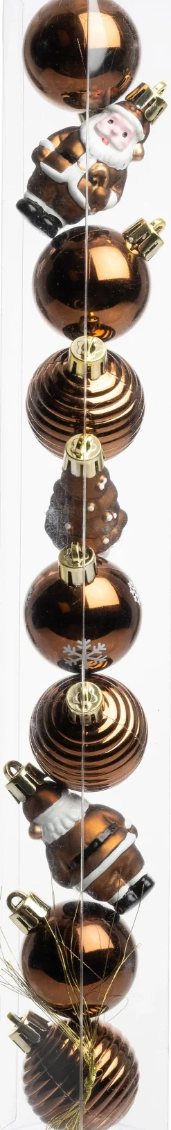 Intratuin kerst ornament Santa bruin D 4 cm 10-delig