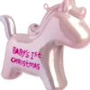 Intratuin kerst ornament schommelpaard roze 10 x 3,3 x 10 cm