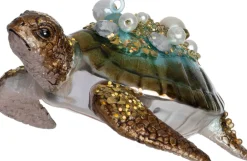 Intratuin kerst ornament schildpad groen 9,4 x 9 x 4 cm