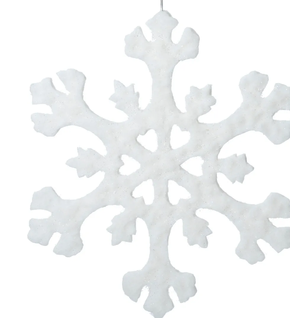 Intratuin kerst ornament Sia sneeuwvlok wit met 32,5 x 32,5 x 1,5 cm