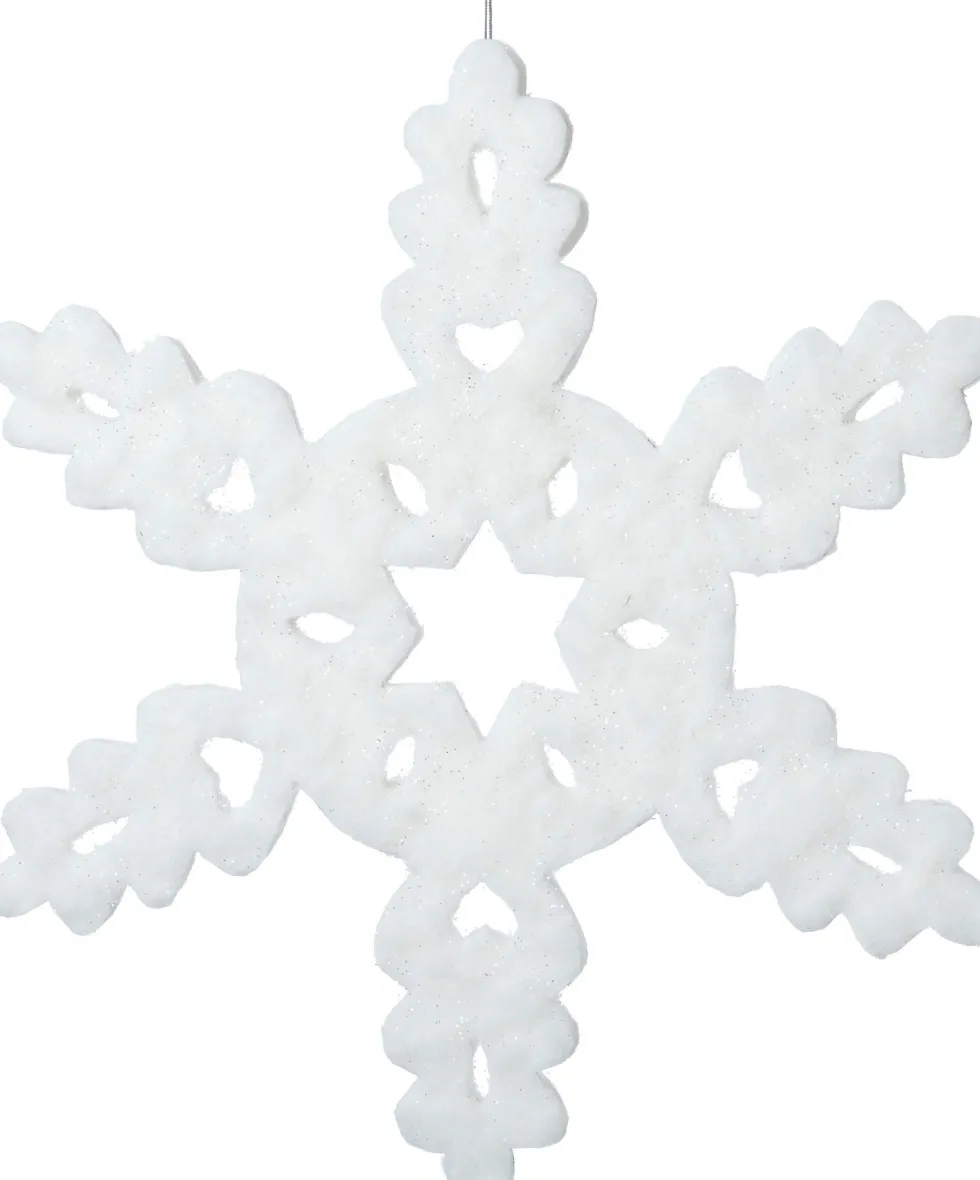 Intratuin kerst ornament Sia sneeuwvlok met ster wit 32,5 x 32,5 x 1,5 cm