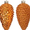 Intratuin kerst ornament Sien dennenappel oranje D 5 H 10 cm 4 stuks