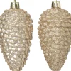Intratuin kerst ornament Sien dennenappel wit D 5 H 10 cm 4 stuks