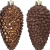 Intratuin kerst ornament Sien dennenappel bruin D 5 H 10 cm 4 stuks