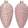 Intratuin kerst ornament Sien dennenappel roze D 5 H 10 cm 4 stuks