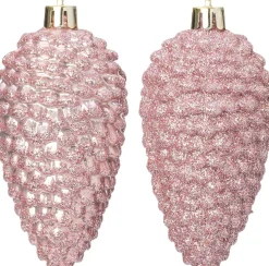 Intratuin kerst ornament Sien dennenappel roze D 5 H 10 cm 4 stuks
