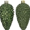 Intratuin kerst ornament Sien dennenappel donkergroen D 5 H 10 cm 4 stuks