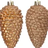 Intratuin kerst ornament Sien dennenappel karamel D 5 H 10 cm 4 stuks