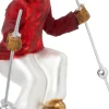 Intratuin kerst ornament Ski skiër wit / rood 10,6 x 11,5 x 11 cm
