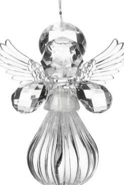 Intratuin kerst ornament Skina engel transparant D 6,4 H 8 cm