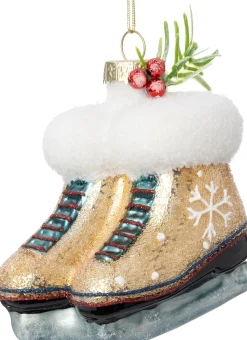Intratuin kerst ornament Skita schaatsen crème 7 x 7 x 6 cm
