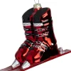 Intratuin kerst ornament ski laarzen rood 13,6 x 6 x 8,3 cm