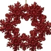 Intratuin kerst ornament sneeuwvlok en ijskristal rood 11 x 0,2 x 11 cm
