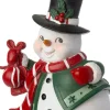 Intratuin kerst ornament sneeuwpop wit / groen 7,4 x 5,3 x 10 cm