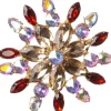 Intratuin kerst ornament sneeuwvlok met kralen rood 13 x 13 x 1 cm