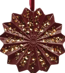 Intratuin kerst ornament sneeuwvlok rood D 9,4 cm