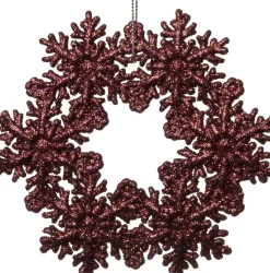 Intratuin kerst ornament sneeuwvlok en ijskristal rood 11 x 0,2 x 11 cm