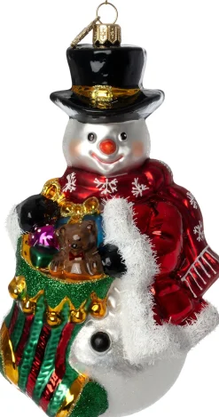 Intratuin kerst ornament sneeuwpop 9 x 8 x 15,5 cm
