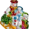 Intratuin kerst ornament sneeuwpop met slee 13 x 5 x 14 cm