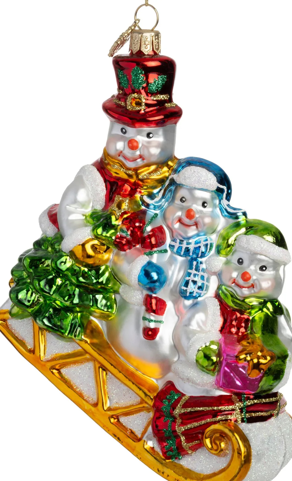 Intratuin kerst ornament sneeuwpop met slee 13 x 5 x 14 cm