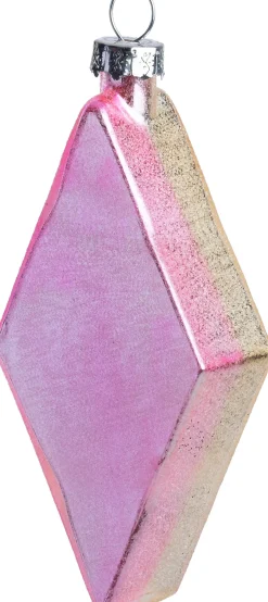 Intratuin kerst ornament spekkie roze / geel 5 x 2,3 x 10,4 cm