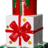 Intratuin kerst ornament stapel cadeaus rood D 7,6 H 12,6 cm