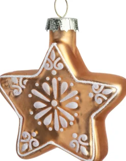 Intratuin kerst ornament ster bruin 6 x 2 x 6,5 cm