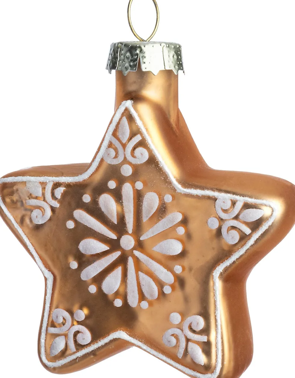 Intratuin kerst ornament ster bruin 6 x 2 x 6,5 cm