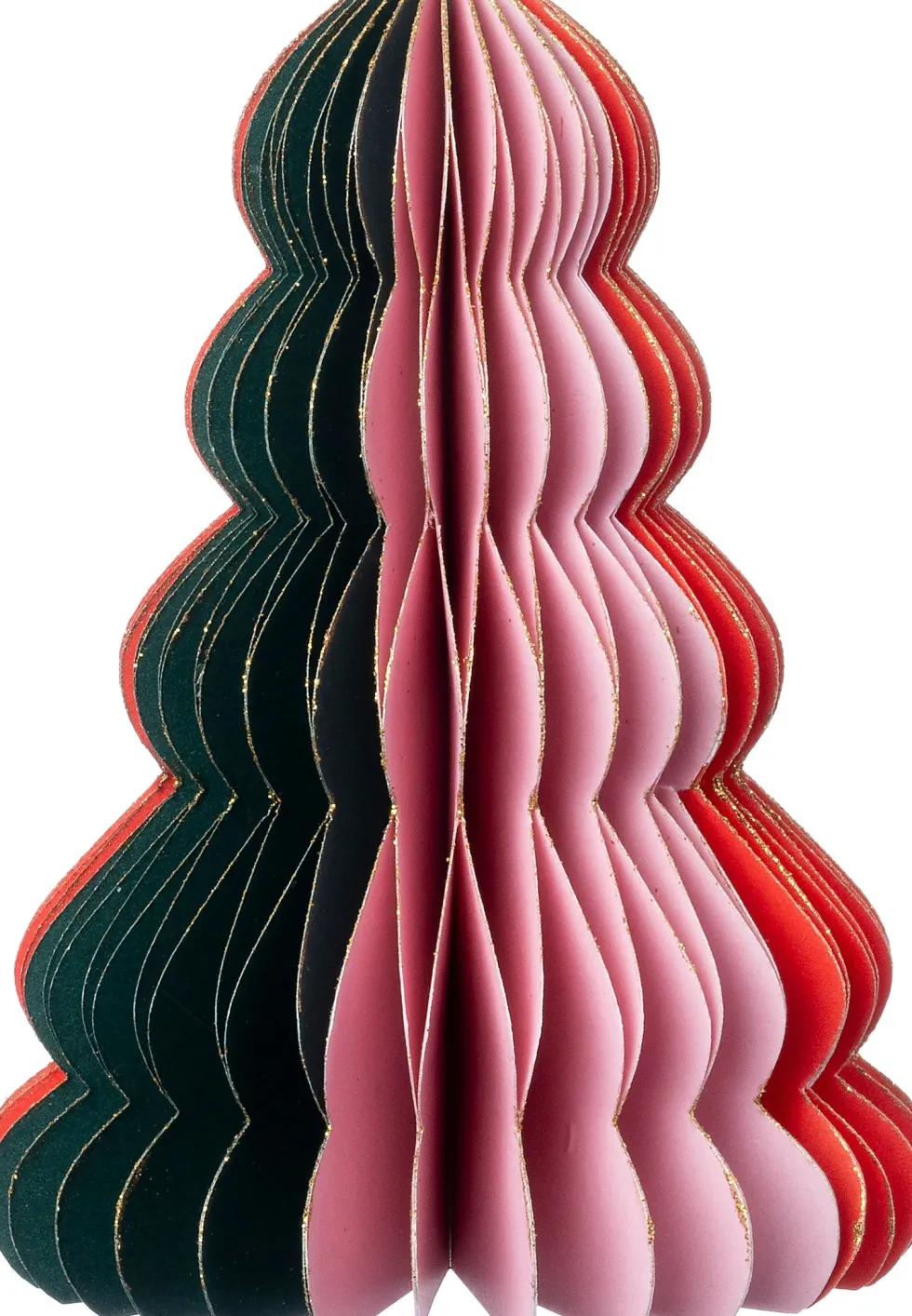 Intratuin kerst ornament Steven kerstboom groen / roze 10 x 9 x 10 cm