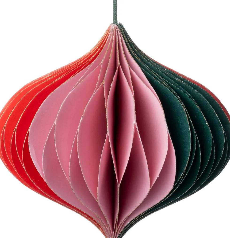 Intratuin kerst ornament Steven ui groen / roze 9 x 10 x 9 cm