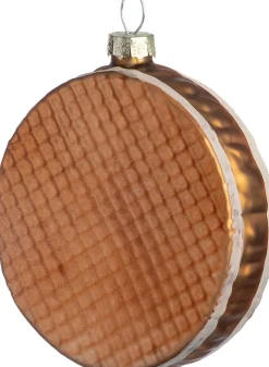 Intratuin kerst ornament stroopwafel bruin 8,3 x 2,1 x 9,1 cm