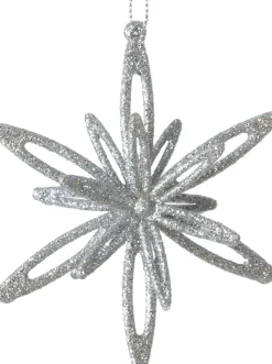Intratuin kerst ornament Suza ster zilver 10 x 3 x 10 cm