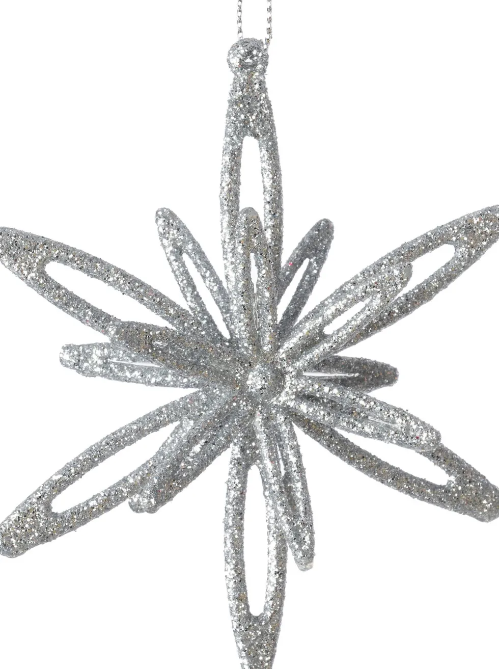 Intratuin kerst ornament Suza ster zilver 10 x 3 x 10 cm