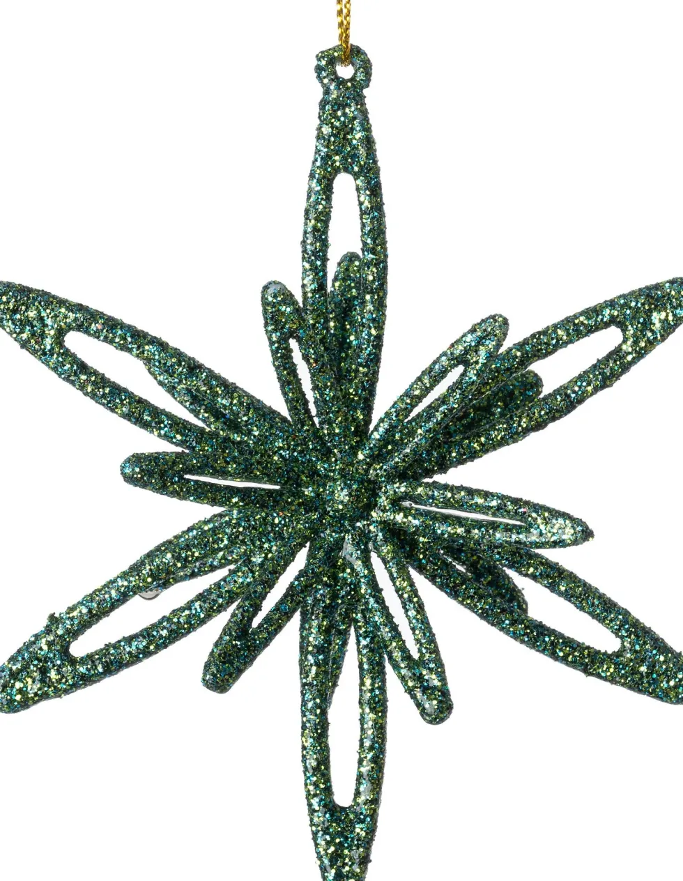 Intratuin kerst ornament Suza ster groen 10 x 3 x 10 cm