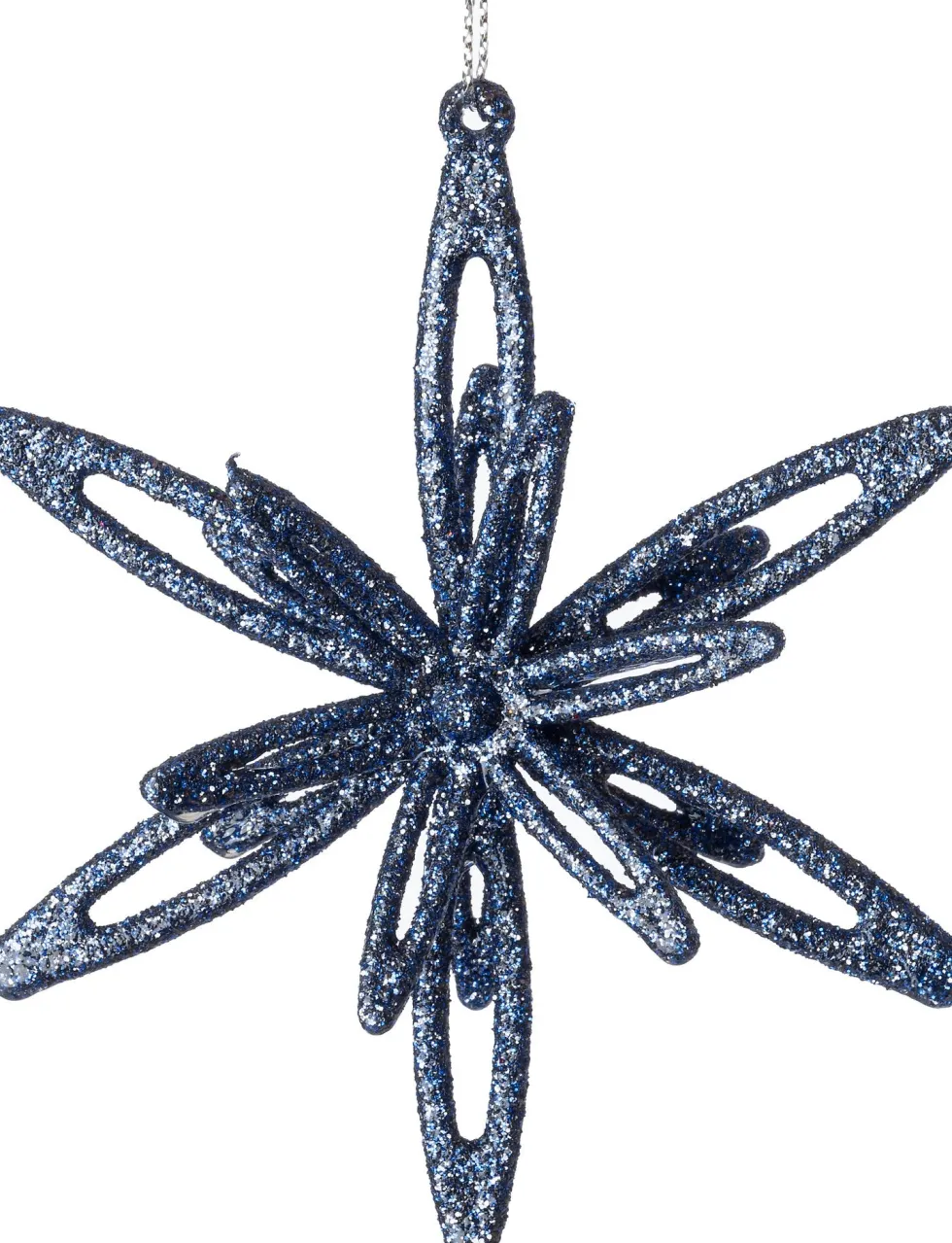 Intratuin kerst ornament Suza ster donkerblauw 10 x 3 x 10 cm