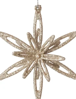 Intratuin kerst ornament Suza ster beige 10 x 3 x 10 cm