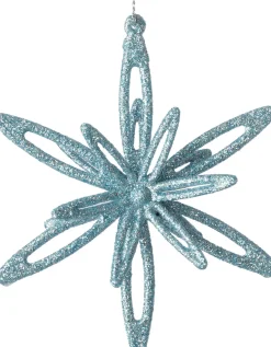 Intratuin kerst ornament Suza ster lichtblauw 10 x 3 x 10 cm