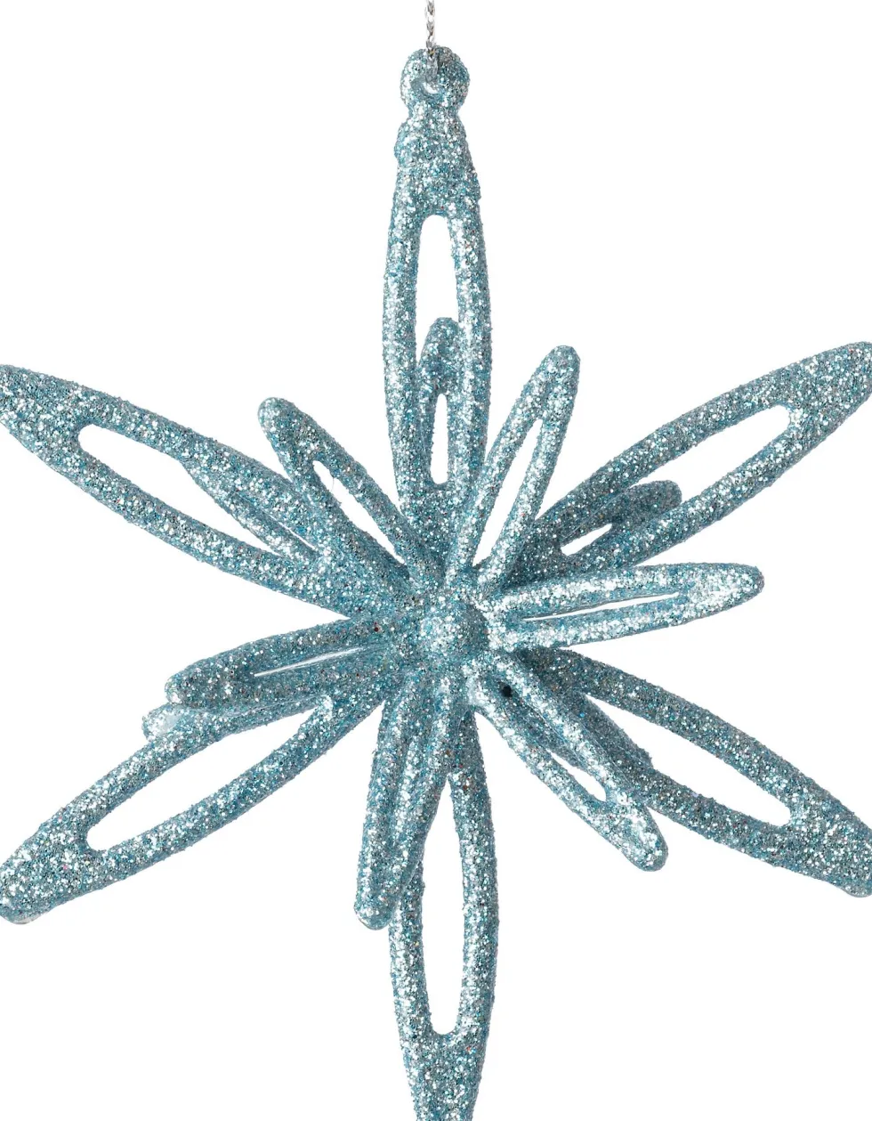 Intratuin kerst ornament Suza ster lichtblauw 10 x 3 x 10 cm