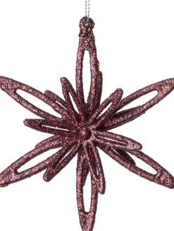 Intratuin kerst ornament Suza ster bordeaux 10 x 3 x 10 cm