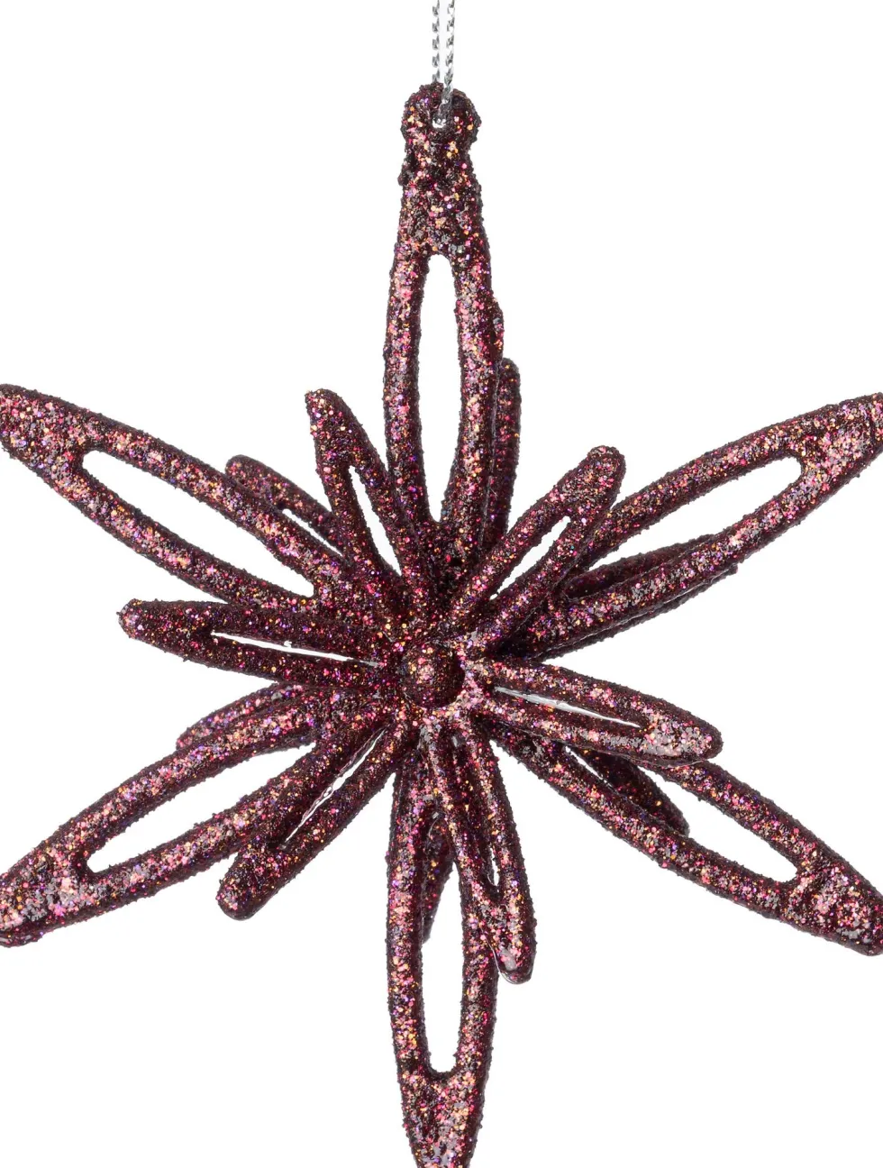 Intratuin kerst ornament Suza ster bordeaux 10 x 3 x 10 cm