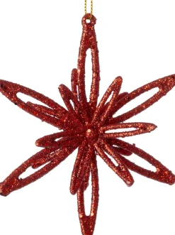 Intratuin kerst ornament Suza ster rood 10 x 3 x 10 cm